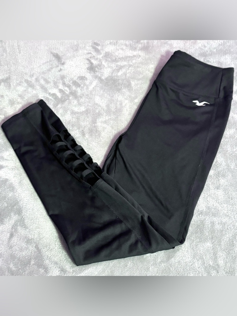 Hollister Black Lattice Leggings Medium Athletic Workout Yoga Pants
